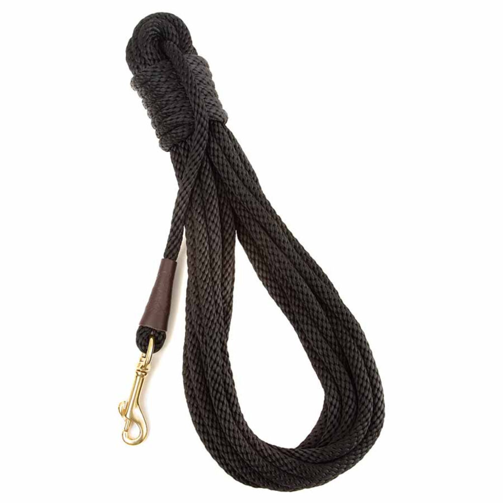 Mendota Products Obedience 20 Check Cord Dog Lead, Black, 3/8-Inch x 20-Feet