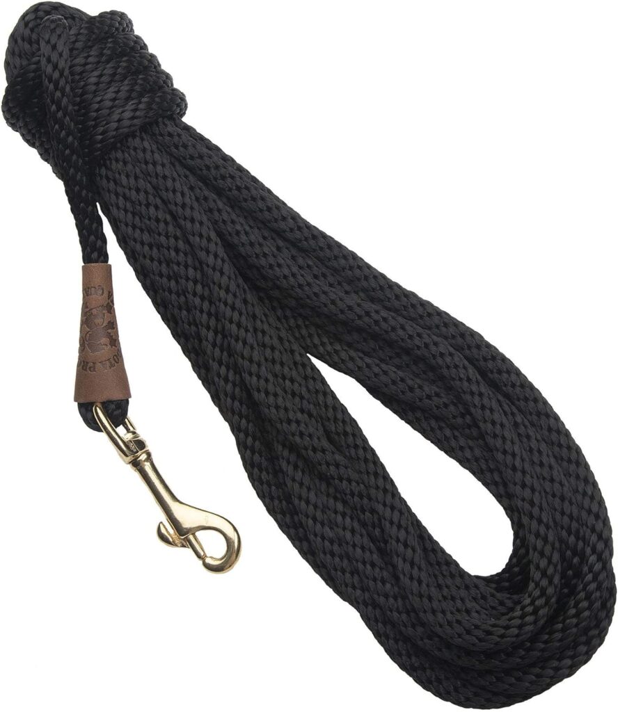 Mendota Products Obedience 20 Check Cord Dog Lead, Black, 3/8-Inch x 20-Feet