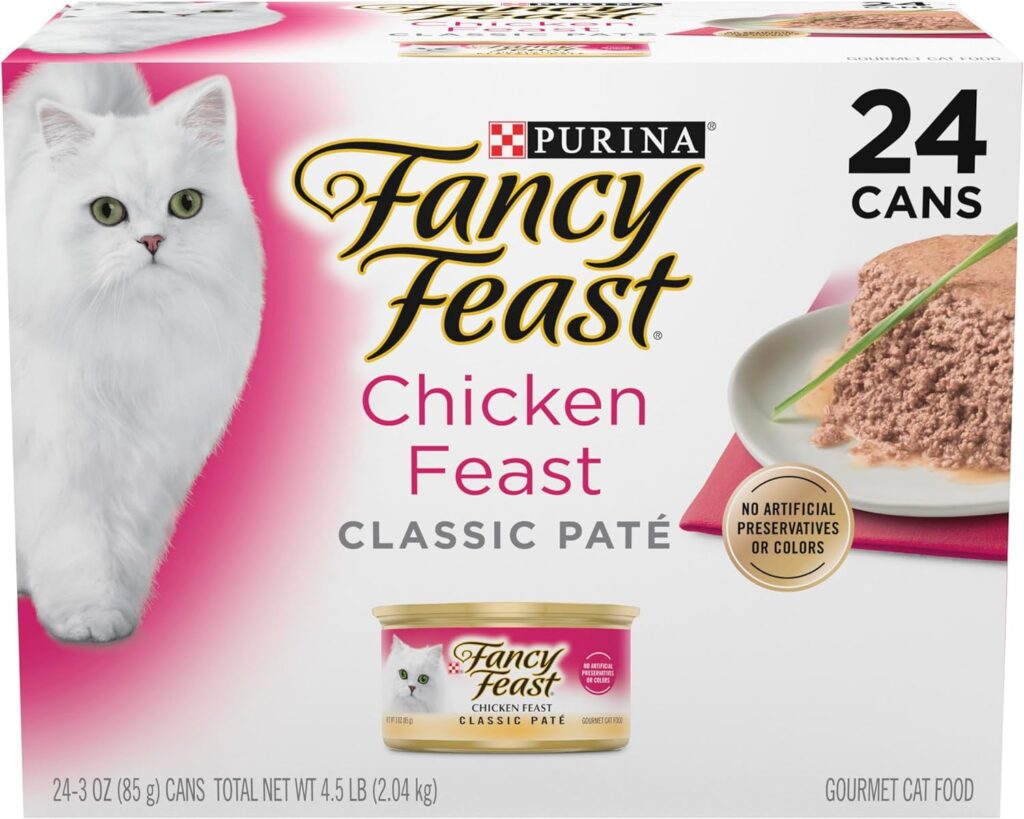 Fancy Feast Chicken Feast Classic Pate Collection Grain Free Wet Cat Food Multi-Pack - (24) 3 Oz. Pull-Top Cans