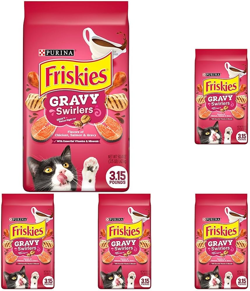 Friskies Dry Cat Food, Gravy Swirlers - 3.15 lb. Bag